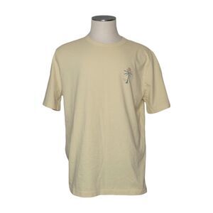 NWT Faherty XL Men's Sun Sea Surf Palmtree Coastal Pale Yellow Cotton T-shirt